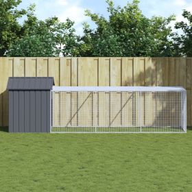 Dog Cage Anthracite Galvanized Steel Large Dog Run
