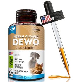 Dogs Natural Worm Treatment with Probiotic Liquid Herbal Medicine Prevention Medication Supplement Drops for Puppies