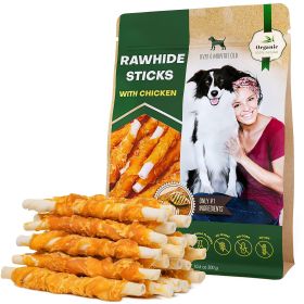 Dog Sticks Wrapped with Chicken & Pet Natural Chew Treats Training Small & Large Dogs