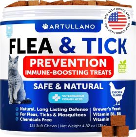 Flea Treatment for Dogs Natural Flea and Tick Prevention Supplement for Dogs and Puppies Chewable Daily Oral Pills with Vitamins 135 Soft Chews Skin