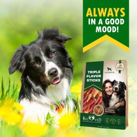 Triple Flavor Dog Rawhide Treats Duck Chicken Human Grade Meat Natural Organic Pet Dried Snacks Grain Free Long Lasting Chews for Large Small Dogs
