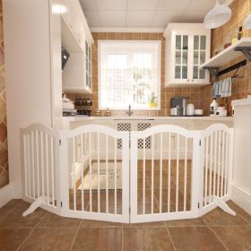 27.6" Tall Freestanding Pet Gate - 4 Panels, Foldable