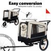 2-in-1 Bike Trailer & Push Cart for Pets - Detachable Bike Hitch & Push Handle Included - All-Terrain Wheels, Quick Release Wheel, Non-Slip Floor