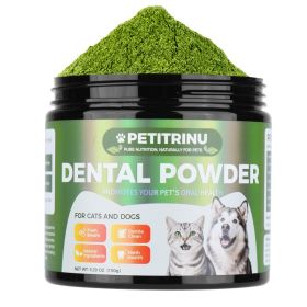 PETITRINU Natural Dental Powder For Dogs, Fresh Breath Gentle Clean Teeth Health Pet Oral Care Powder 150g (Option: Green)