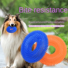 Pack of 2pcs dog toys - bite resistant sound making toy ball for molar tooth cleaning (Color: Blue, size: large size)