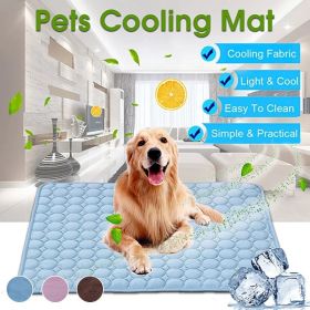 Dog Mat Cooling Summer Pad Mat For Dogs; Blanket Sofa Breathable Pet Dog Bed Summer Washable For Small Medium Large Dogs (Color: mesh cloth blue, size: S 50x40 cm)