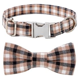 Plaid Dog Collar with Bow - Adjustable Soft and Comfy Bowtie Collars for Small Medium Large Dogs (colour: Style 4, size: S 2.0x40cm)