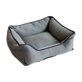 DGS Pet Products Repelz-It Upholstery Chenille Lounger Pet Bed (Color: Grey/Blue, size: large)