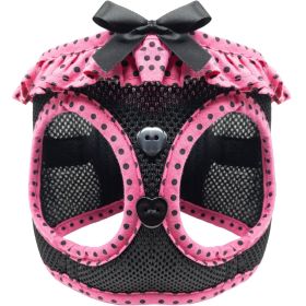 American River Choke Free Dog Harness Polka Dot Collection - Hot Pink and Black Polka Dot (Option: XX-Small)
