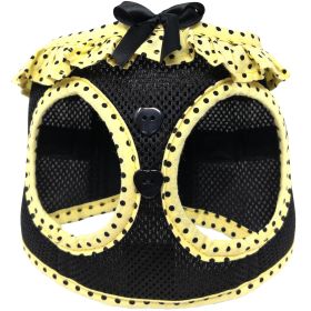 American River Choke Free Dog Harness Polka Dot Collection - Yellow and Black Polka Dot (Option: X-Small)
