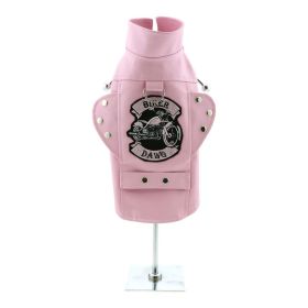 Biker Dawg Motorcycle Dog Jacket - Pink (Option: X-Small)