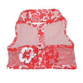 Cool Mesh Dog Harness with Leash - Hawaiian Hibiscus Red (Option: X-Small)