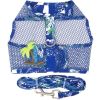Surfboard Blue and Green Cool Mesh Dog Harness with Matching Leash