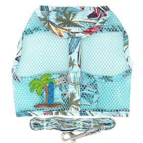 Cool Mesh Dog Harness with Leash - Surfboards and Palms (Option: X-Small)