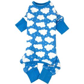 Cuddle Pup Pajamas - Blue and Clouds (Option: X-Small)
