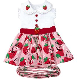 Strawberry Picnic Dog Dress with Matching Leash (Option: X-Small)