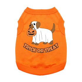 NEW - Trick or Treat Pup Dog Shirt - Sunset Orange (Option: X-Small)