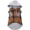 Weekender Dog Sweatshirt Hoodie Brown and Black Plaid Flannel