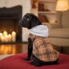 Weekender Dog Sweatshirt Hoodie Brown and Black Plaid Flannel
