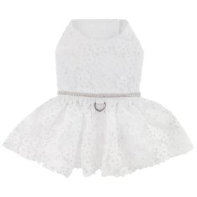 White Lace Dog Wedding Dress with Matching Leash (Option: X-Small)