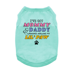 NEW - Wrapped Around My Lil Paw Dog Shirt - Teal (Option: X-Small)
